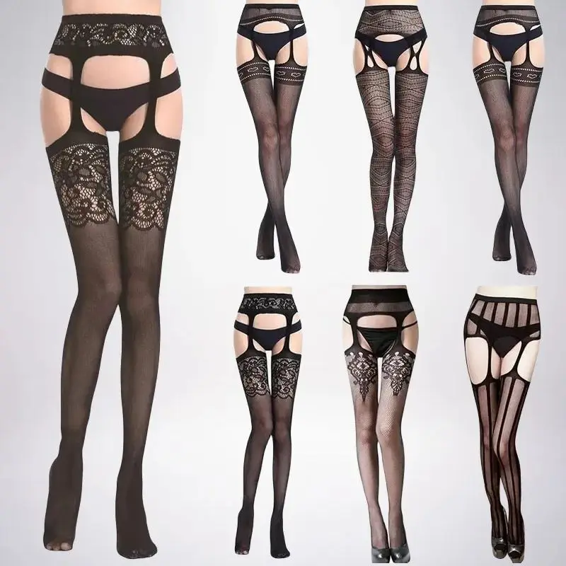 Simplejwl 4 pçs/1 pçs fishnet liga cinto meia suspender meia-calça coxa alta verão sexy quente 4 pacote 1 pacote