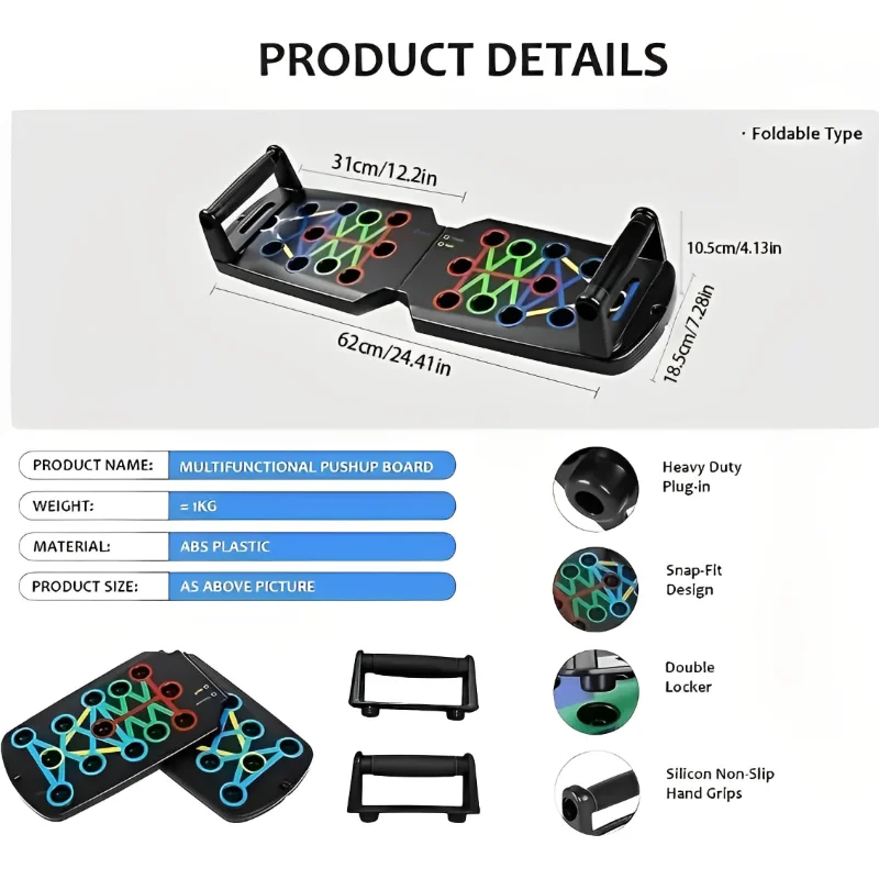 แบบพกพามัลติฟังก์ชั่น Push-Up BOARD-ฟิตเนสและกล้ามเนื้ออุปกรณ์ออกกําลังกายหน้าแรกชุดพับ Push Up Bar ความต้านทาน