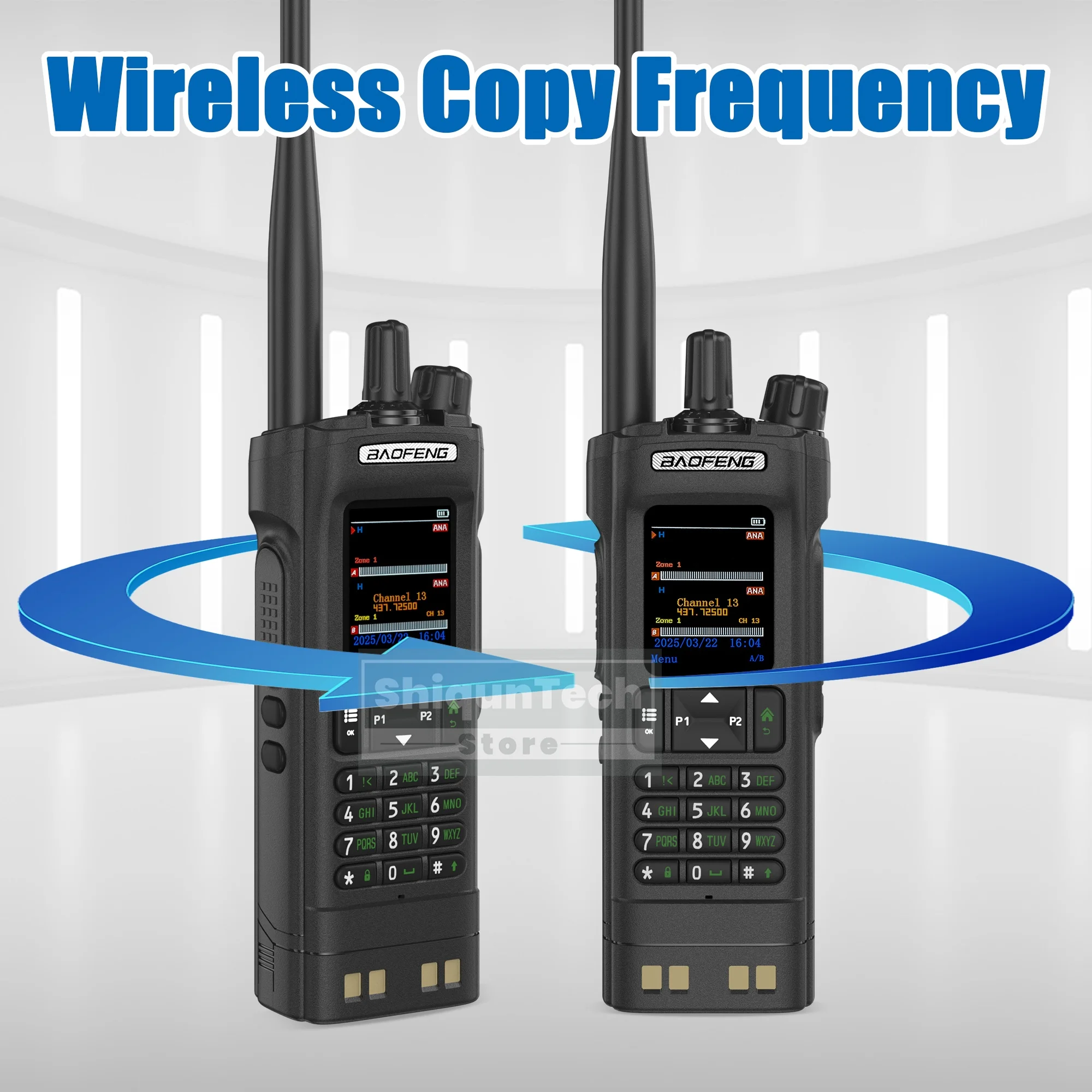 1PCS/2PCS BAOFENG DM-32 DMR Digital Walkie Talkie GPS APRS Dual Modus Analog TDMA Dual Time Slot AES256 typ-C AM Schwarz Ham Radio