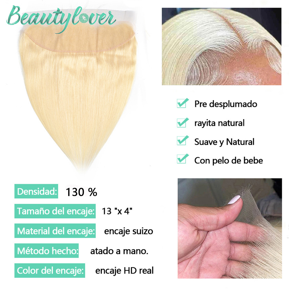 Real HD encaje Rubio 613 13x4 cabello humano encaje Frontal 13x6 HD encaje Frontal 4x4 5x5 HD Cierre de encaje cabello de bebé cabello Remy brasileño