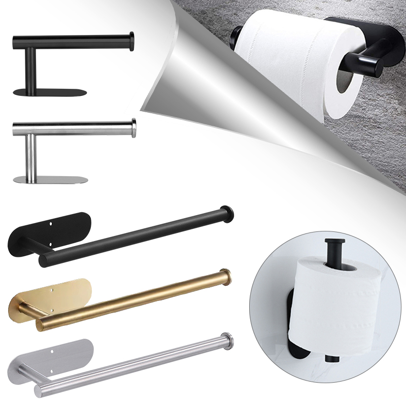 Estante de papel higiénico, soporte para papel de cocina, dispensador de papel absorbente adhesivo, accesorios de almacenamiento de Hardware de cocina para WC