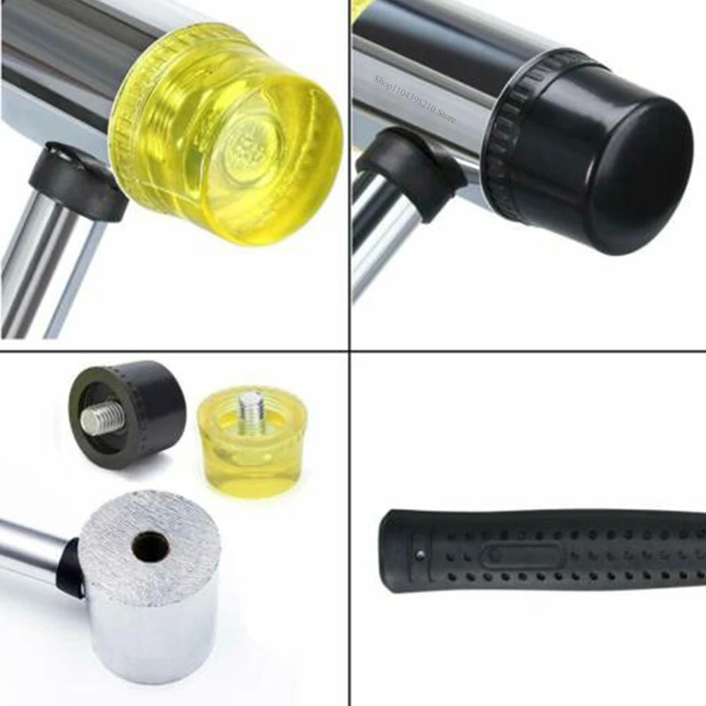 Martelo de borracha de cabeça dupla, instalação de borracha, martelo batendo, telha de chão, ferramentas de melhoria da casa, martelo de borracha