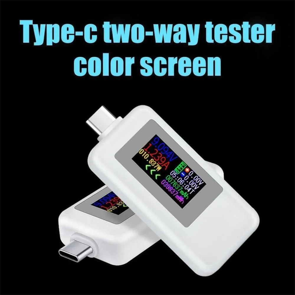 10 in 1 USB 테스트 미터 Type-C 다채로운 디스플레이 USB 테스터 AC 미터 전류 전압 모니터 전력계