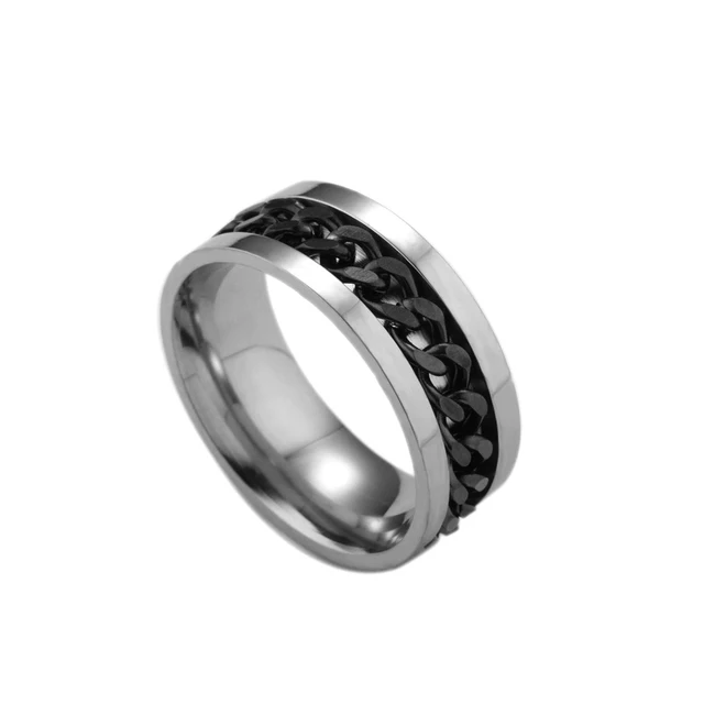 Neue Kette Drehbare Ringe Spinner Kette Drehbare Paar Finger Ringe für Frauen Mann Punk Schmuck Flasche Opener Party Geschenk