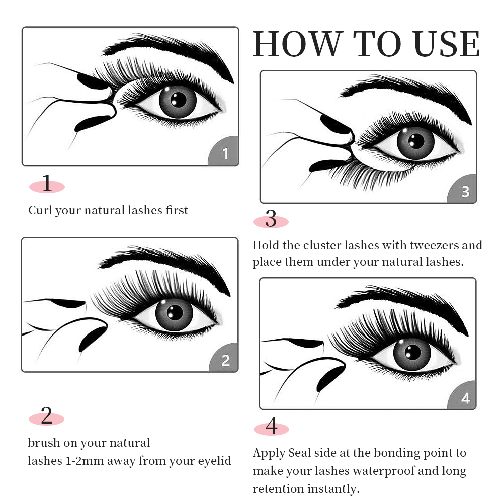 JB Jeyelabeau Russian Individual Cluster Lashes 60 Bundles DIY 8-16mm Eyelash Extension Volume Lash Clusters Natural Mink