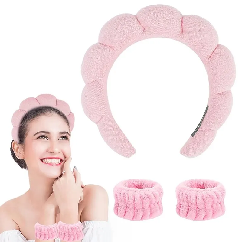 Banda para el cabello para lavar la cara, esponja de nube para ducha, banda para el cabello, banda para quitar el maquillaje, diadema suave con burbujas para el cabello, Popular en Europa y América