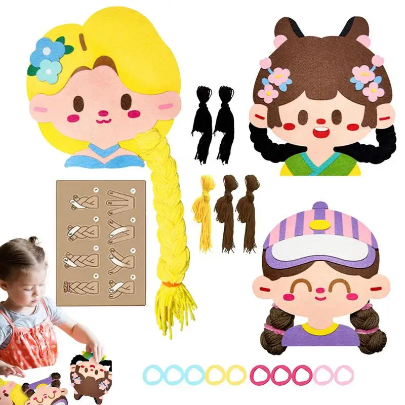 子供のための編みこみの髪の本,教材,仕分けおもちゃ,手作り,運動技能,フェルトブレードおもちゃ