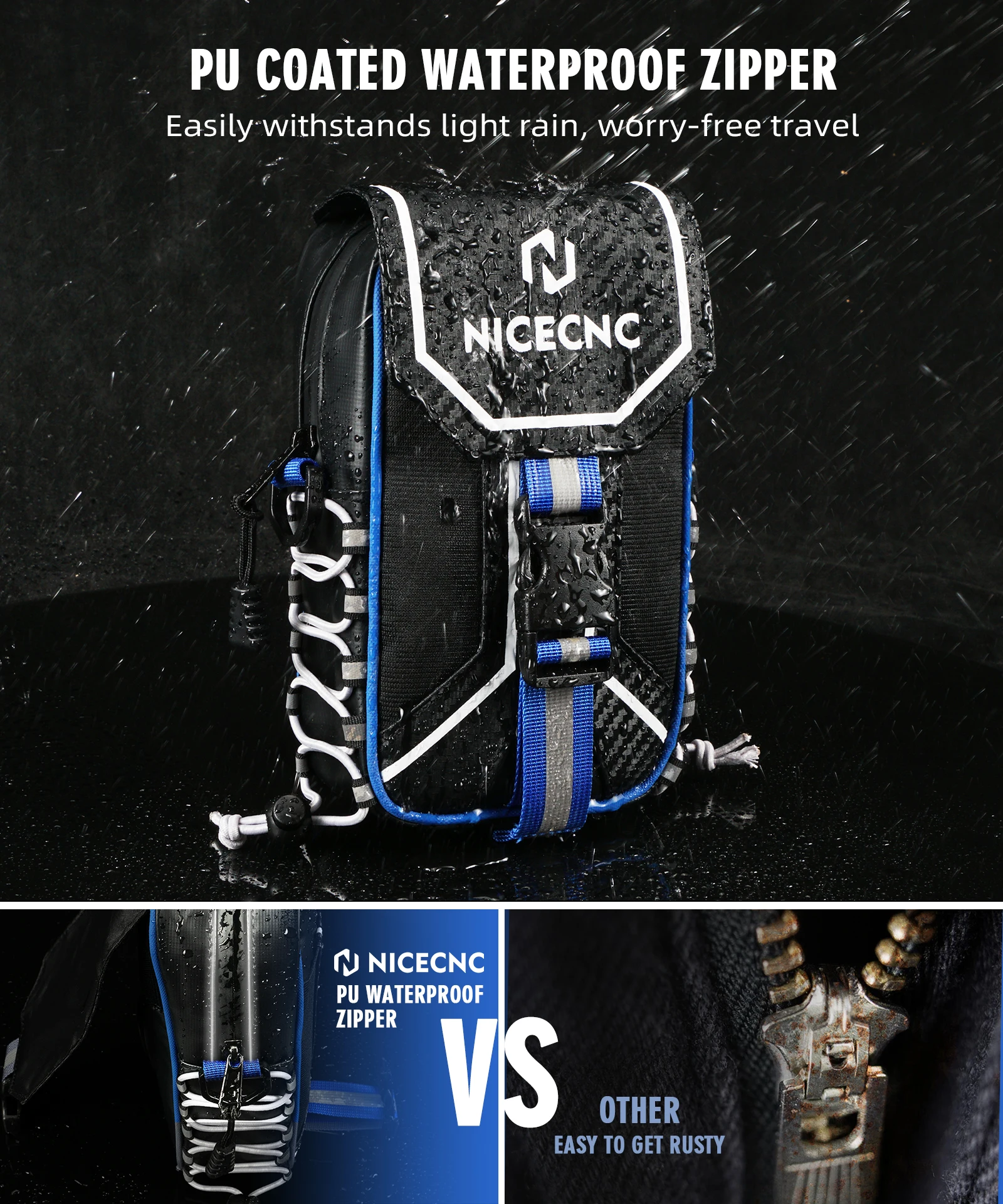 Nicecnc saco de pára-choque dianteiro para yamaha yfz 450 yfz450r yfz450x yfz450se fora de estrada resistente à água pacote de ferramentas atv acessórios de armazenamento