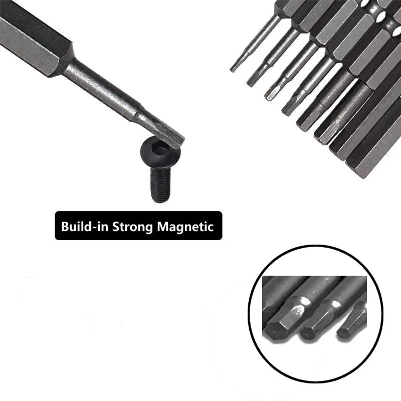 10-teiliges Sechskant-Bit-Set, Multi-Standard, verschleißfest und langlebig, Sechskant-Bit in imperialer Größe, S2-Schraubendreher-Bit aus legiertem Stahl