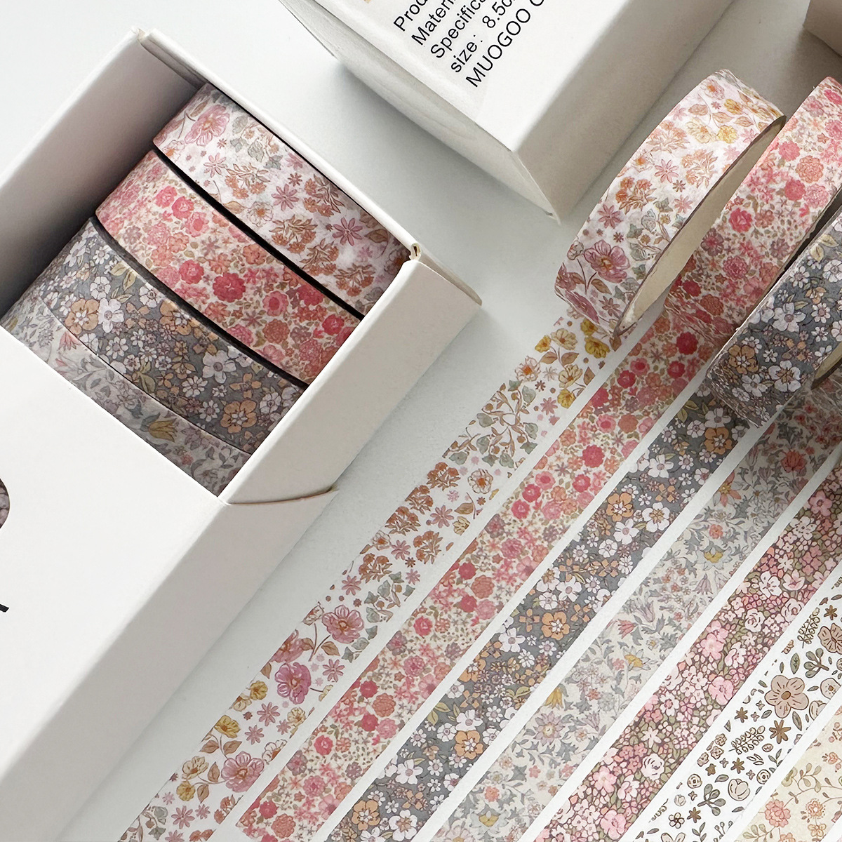 레트로 Washi 테이프 세트 8 롤 스키니 빈티지 장식 접착 마스킹 테이프 장식 스티커 아트 DIY 저널 A7830