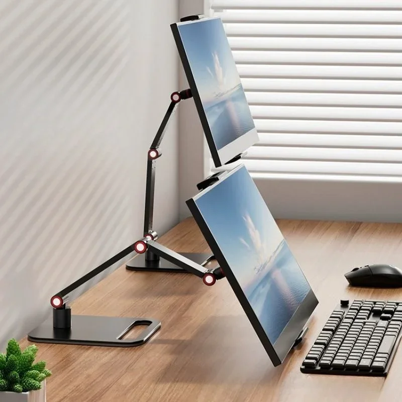 Universele monitorstandaard, bureauhouder voor 12-17,3 inch displays, VESA-montage, uitbreidbare basis, verticaal scherm opvouwbaar
