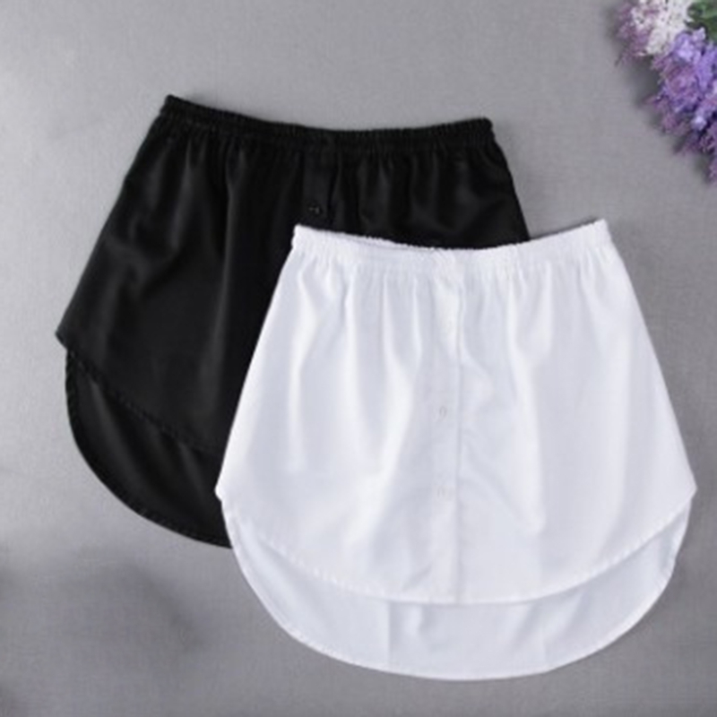 Frauen Mädchen Hemd Bluse Extender Einstellbare Schichtung Faux Top Untere Sweep Mini Rock Falsche Saum Spaltung Unterrock