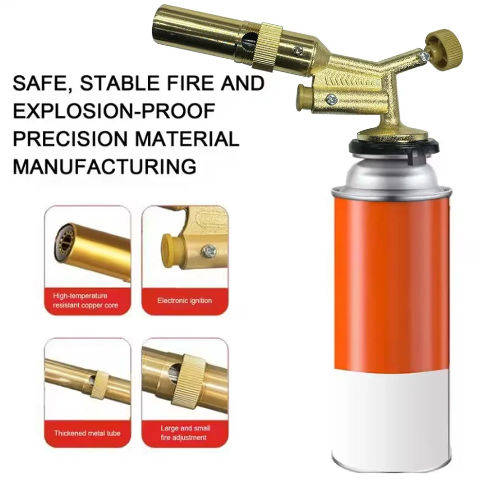 High Temperature Brass Copper Welding Torch Gas Burner Flame Gun for Brazing Solder Propane Plumbing - Home Improvement Tool