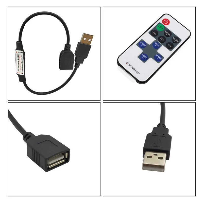 DC5-24V Mini 11Keys RF Wireless Led Remote Controller Led Dimmer Controller For Single Color Light Strip SMD5050/3528/5730/3014/