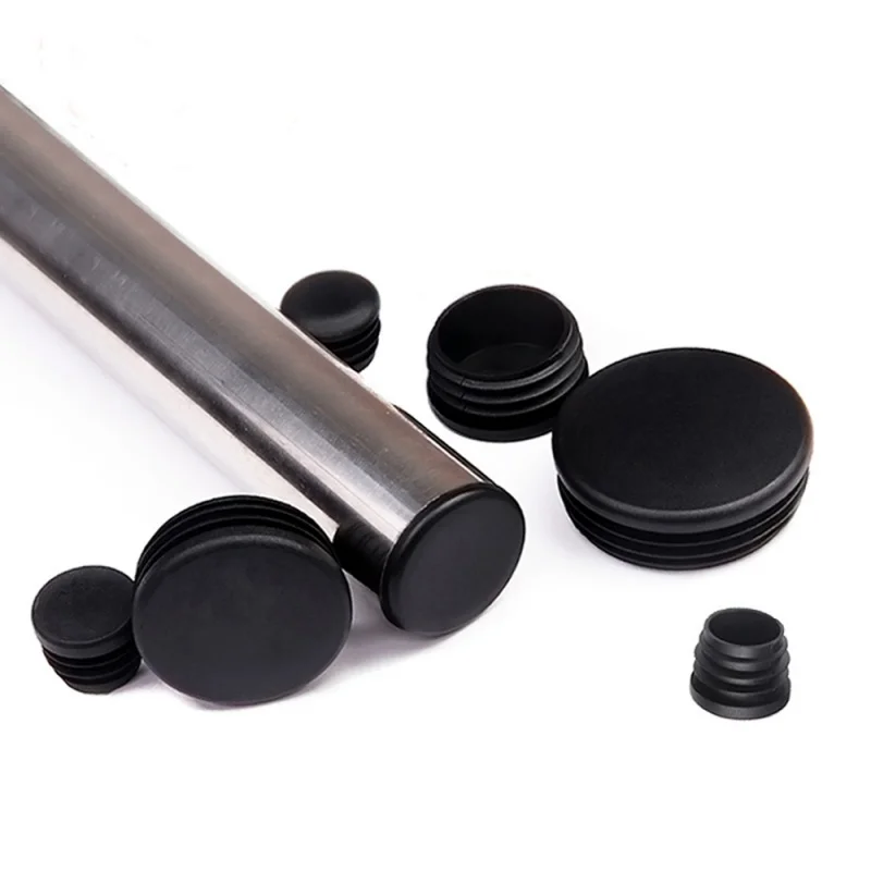 2/4/5/10 pezzi Tappi terminali in plastica nera rotonda Tappi per tubi Inserti per tubi Tappo 10mm 12/13/14/16/19/20/22/25/27/28/30/32-100mm