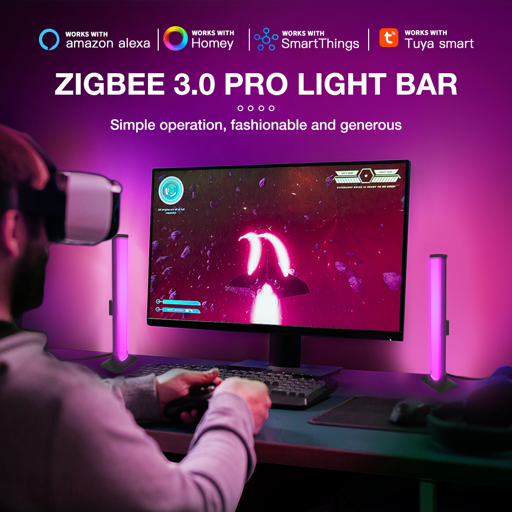 5V USB Zigbee 3.0 RGB+CCT LED Lampe Bar RGBCW Dimmbares Licht Tuya Smart Life APP Alexa Google Assistant SmartThings Sprachsteuerung