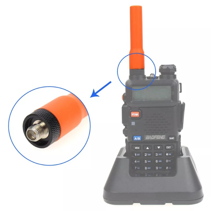 Mini Soft Antenna SF20 Red Dual Band UHF/VHF SMA Male/SMA Female/BNC Connector Antenna for Baofeng Kenwood Walkie-talkie Radios