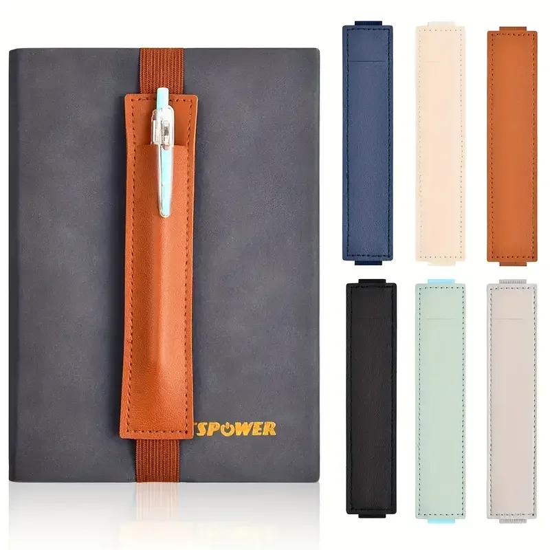Portapenne con fascia elastica regolabile in pelle 1/2 pezzi, custodia per penna per pianificatore, portapenne per notebook, portapenne per notebook