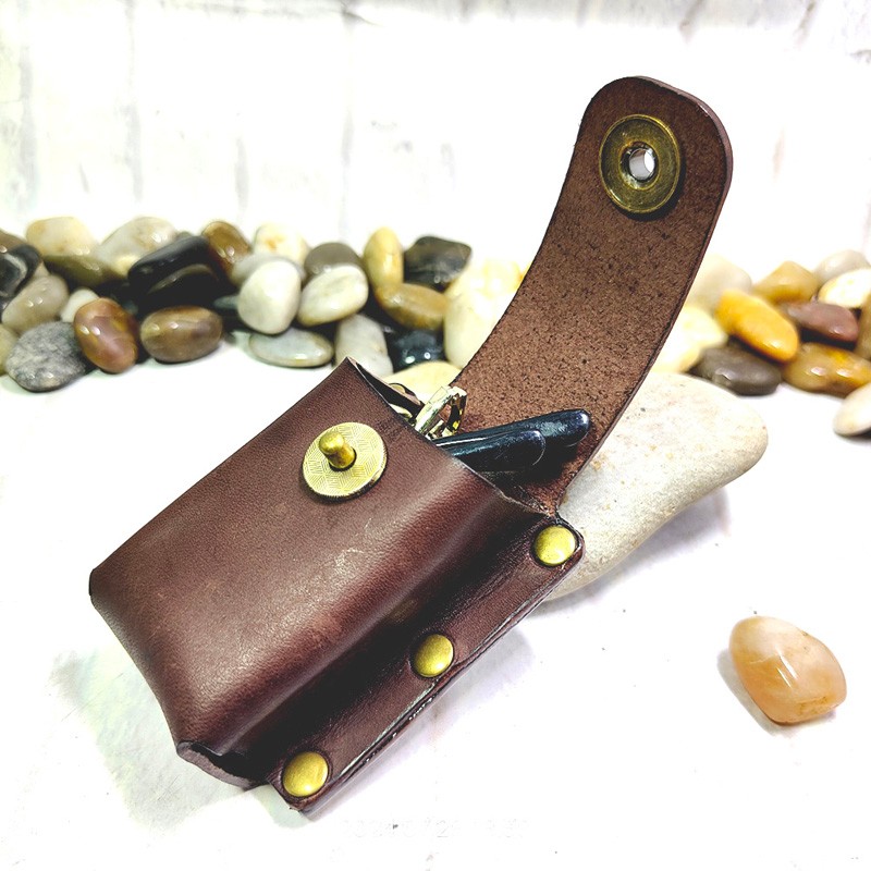 Blongk Genuine Leather Folding Glasses Case Waist Bag Belt Pack Men Women MF-ZD