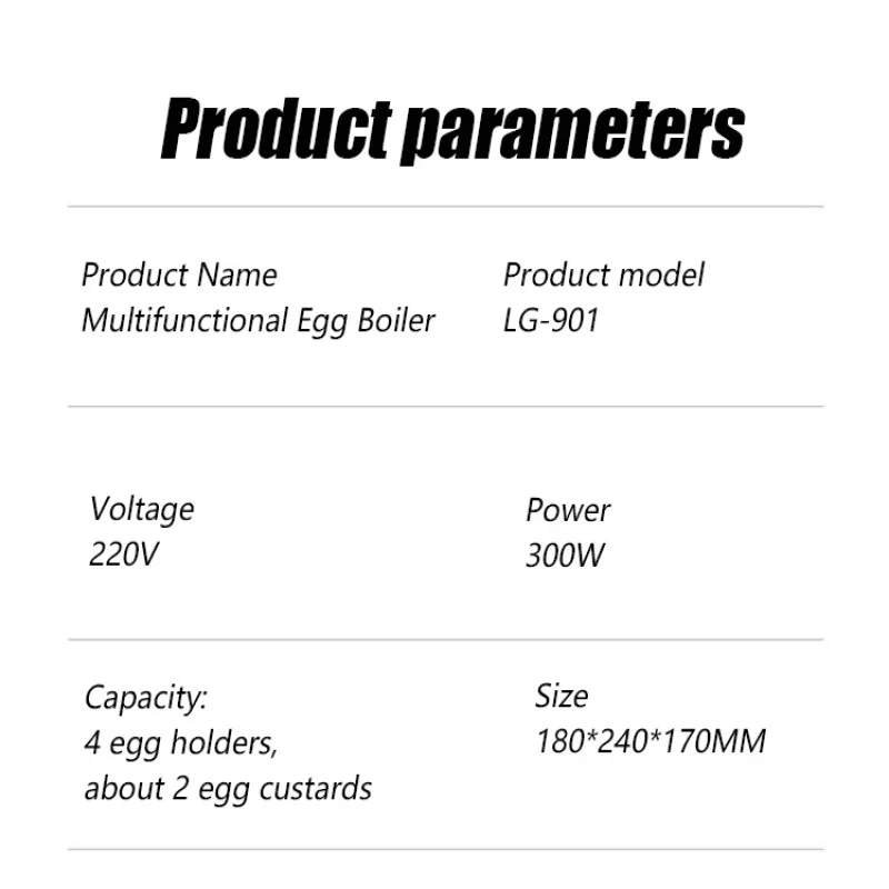 Máquina de desayuno multifuncional para el hogar, 6 modos, apagado automático, caldera de huevos, vaporizador de huevos, enchufe CN 220V】
