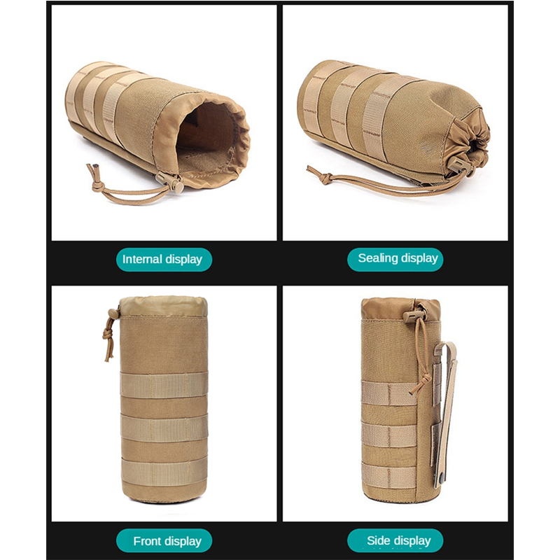 Taktyczna torba na butelkę wody Molle Outdoor Camping Hiking Uchwyt ze sznurkiem Wielofunkcyjna kieszeń do przechowywania butelek