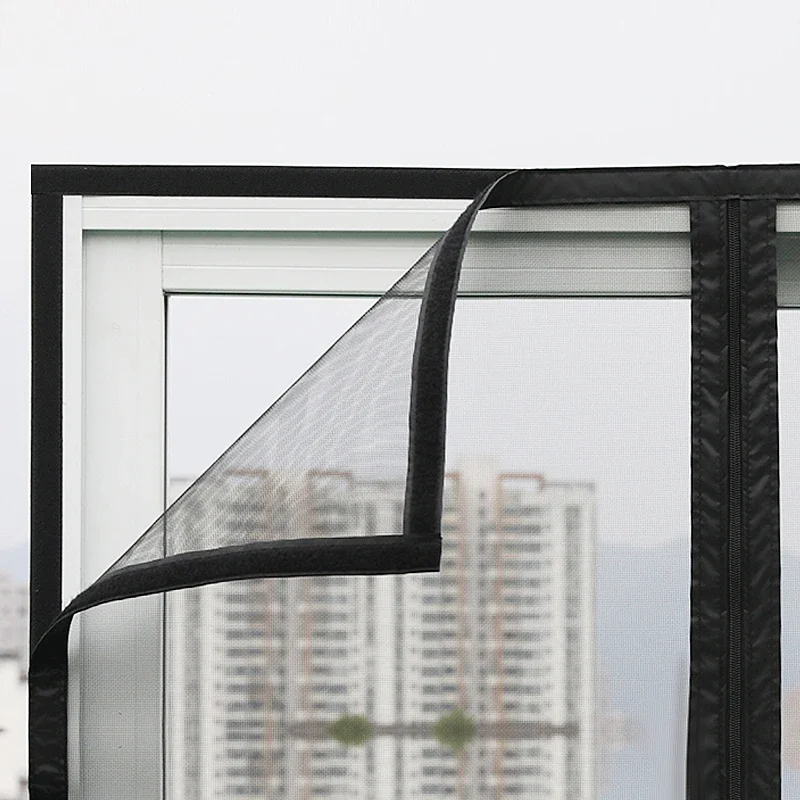 Self-adhesive zipper mosquito net,anti-mosquito net anti-mosquito window screen customized  mosquitera，Mosquito nets for windows