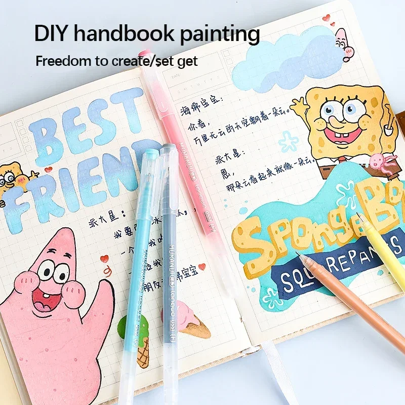 マルチカラーモランディカラーペン、ドローイングインクジェルペン、アートマーカー、グラフィティライナー、学校事務用品、文房具、168個、9個