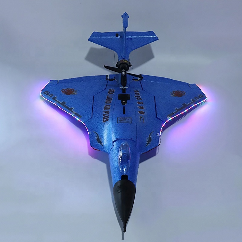 Avião de controle remoto rtf, longo alcance, 2000m, sem escova, com equilíbrio inteligente, resistente a choques, corpo de espuma epp, luz led