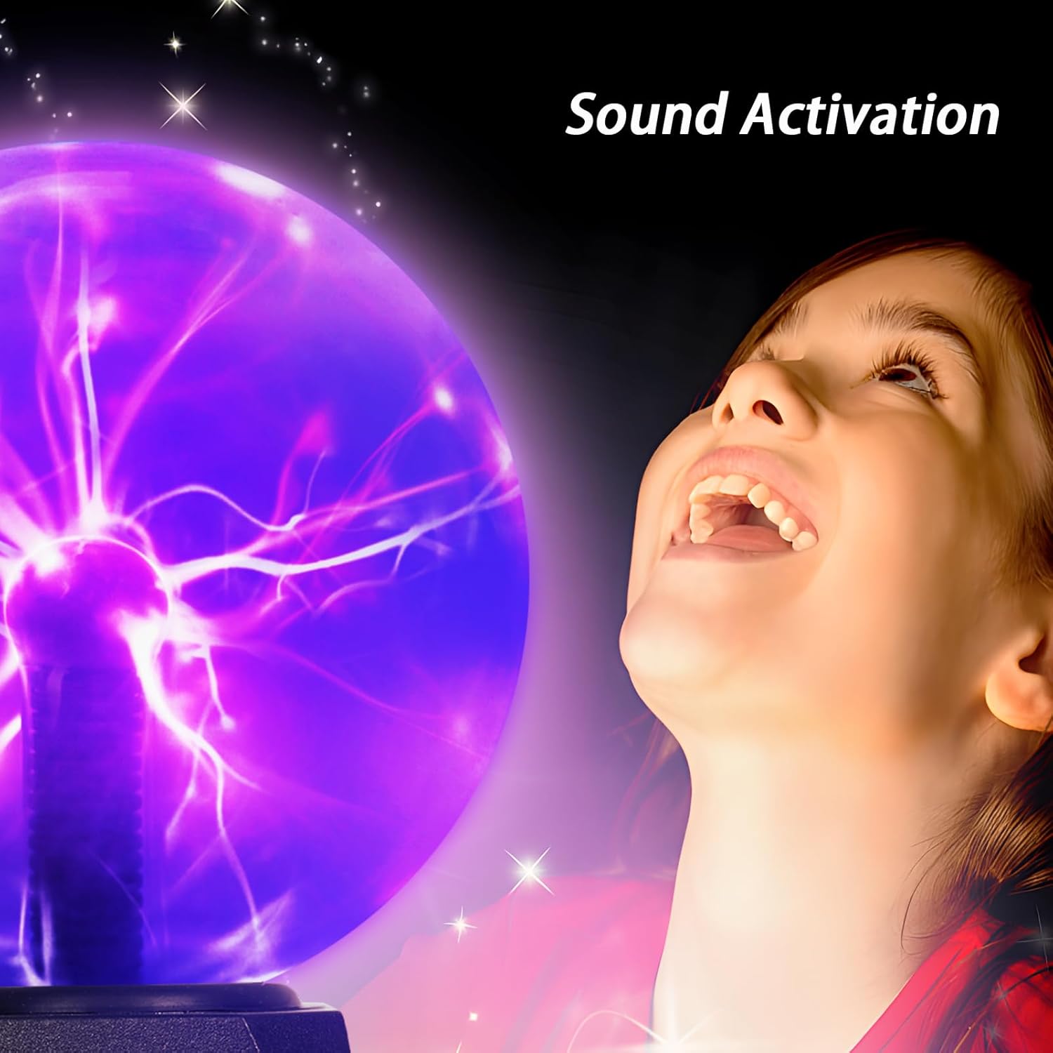 Luz de bola de plasma, lâmpada de bola de plasma piscante 15cm, bola de plasma mágica sensível ao toque e som para quarto, decoração, festa