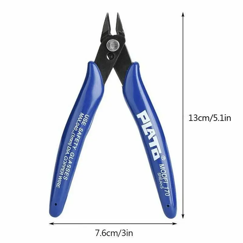 NJBLZQ คีมเหล็กคาร์บอนคีมสายไฟเครื่องตัดตัดด้านข้าง Snips Flush Pliers Nipper บ้านเครื่องมือสีฟ้า