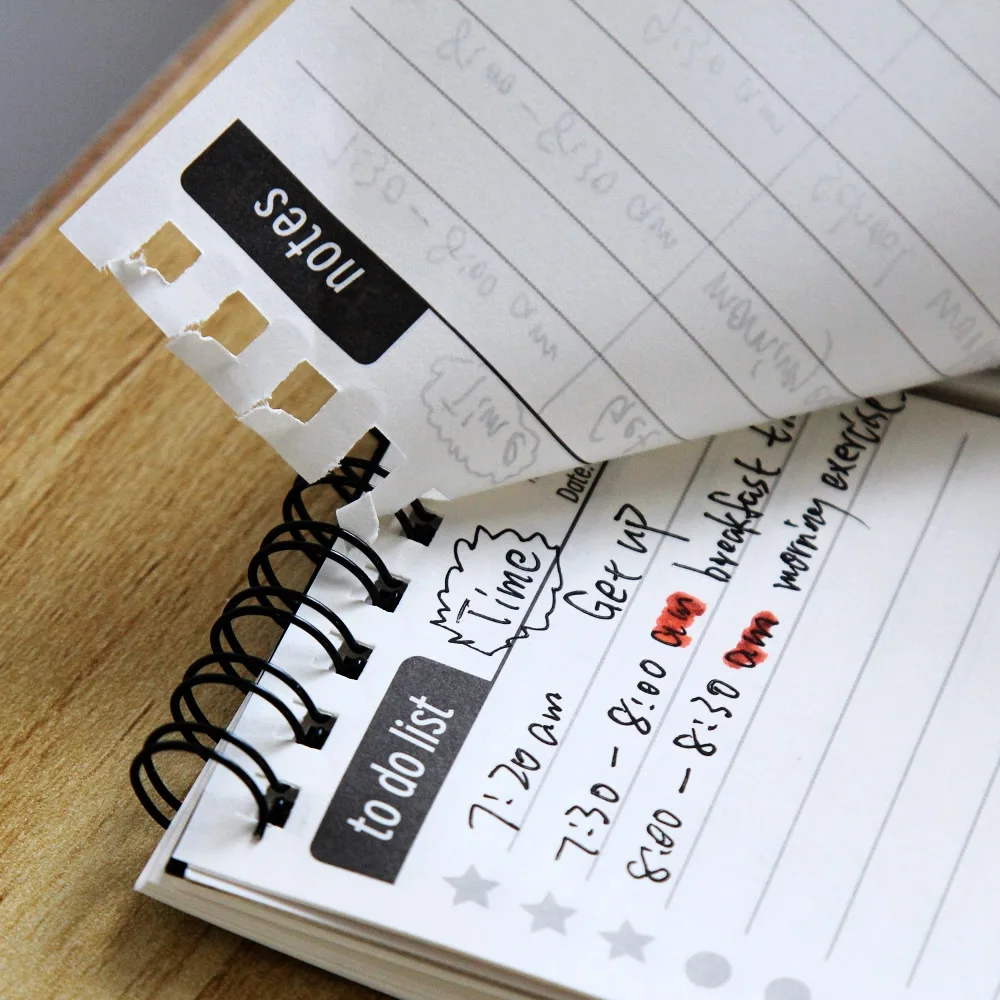 LOLEDE A7 Mini Notebook To Do List University โน้ตบุ๊ค Notepad โรงเรียน Sketchbook ไดอารี่นักท่องเที่ยว Planner Binder Office Journal