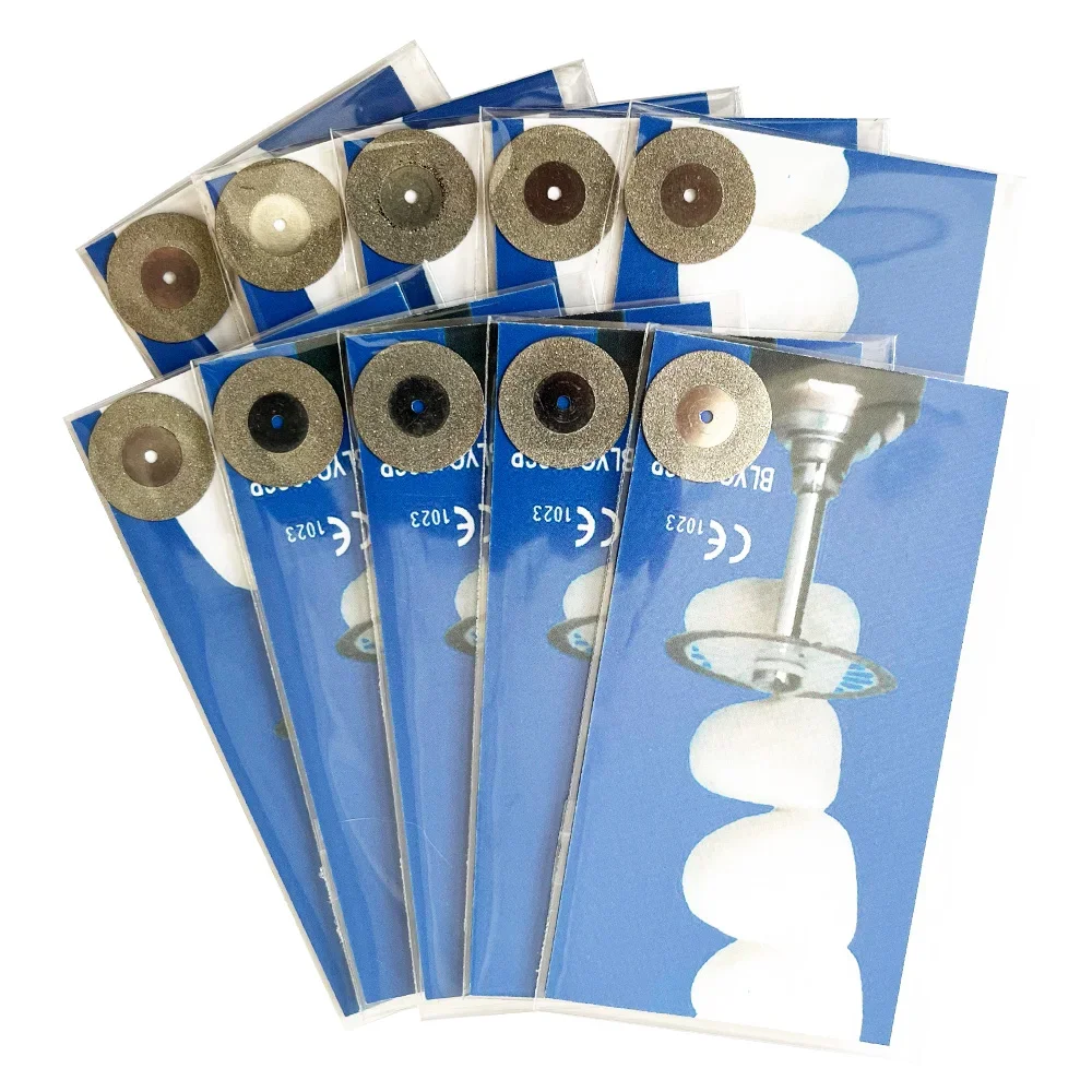 Ag 5 peças discos de disco de diamante dental dupla face ferramenta de disco de corte espessura laboratório dentário 190/220