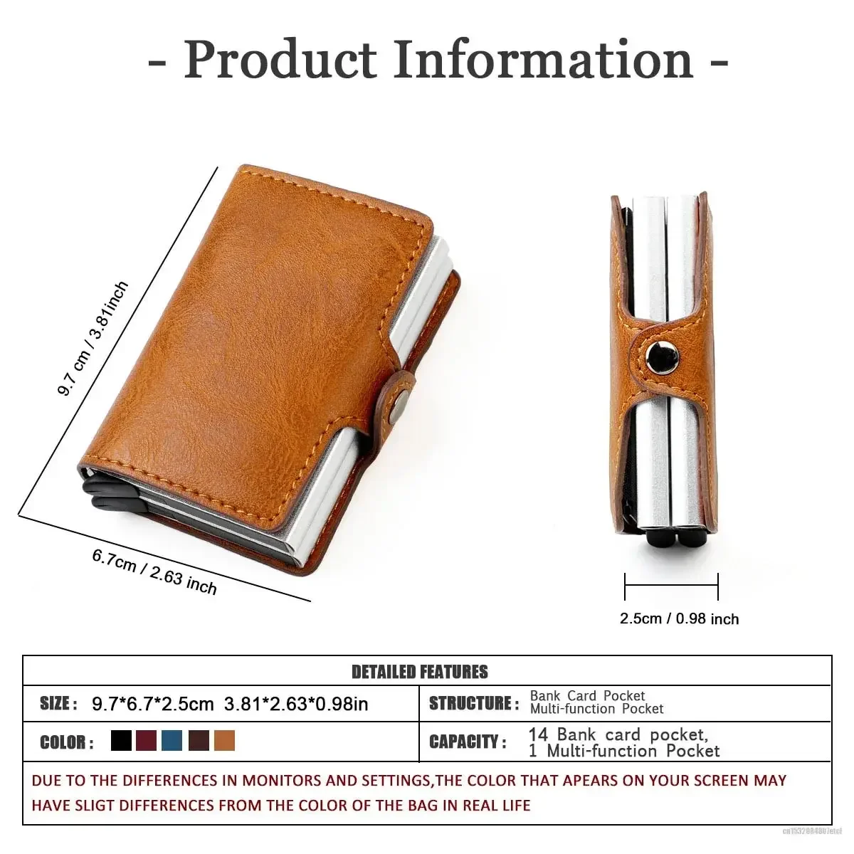 New Double Layer High Capacity Men ID Credit Bank Card Holder Wallet Anti Rfid Blocking Protected Magic Mini Small Money Wallets