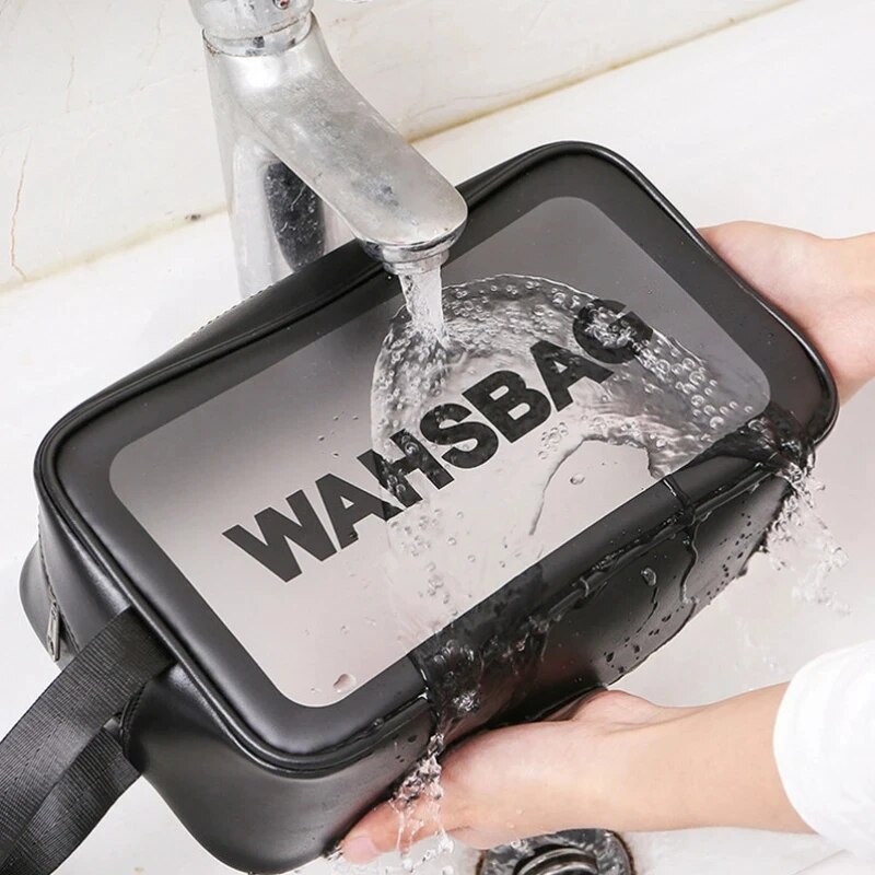 Reise Lagerung Kulturbeutel Organisieren Frauen Wasserdichte PVC Kosmetische Tragbare Tasche Transparent Zipper Make-Up Fall Weibliche Waschen Kit