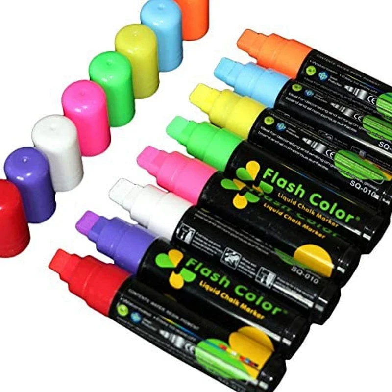 8 Farben/Set LED Text marker fluor zierende Markierung stifte lösch bare Kreide 5/6/8/10mm Briefpapier für LED Schreib brett Malerei Graffit