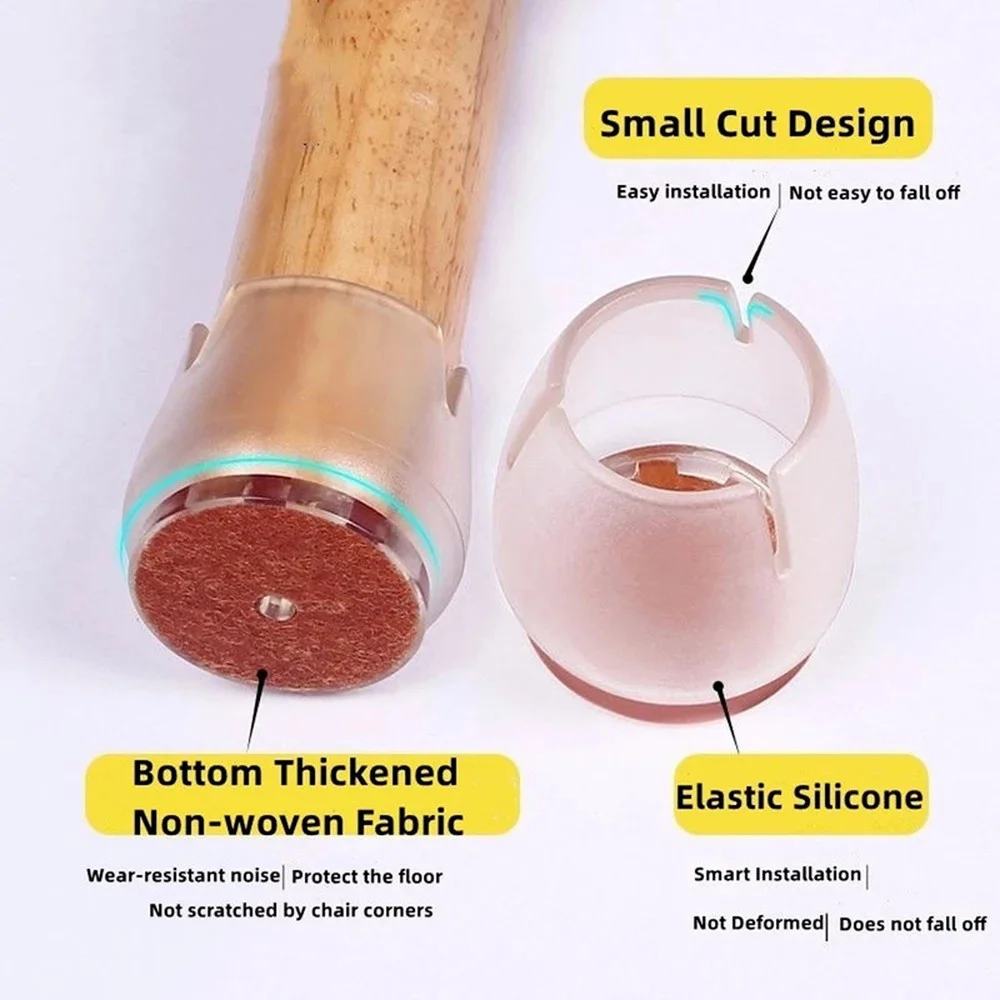 24 ชิ้นโต๊ะเก้าอี้ขาแผ่น Felt Non - slip Mute เฟอร์นิเจอร์ฟุตฝาครอบด้านล่างหมวก Woodfloor anti - scratch Protector mat
