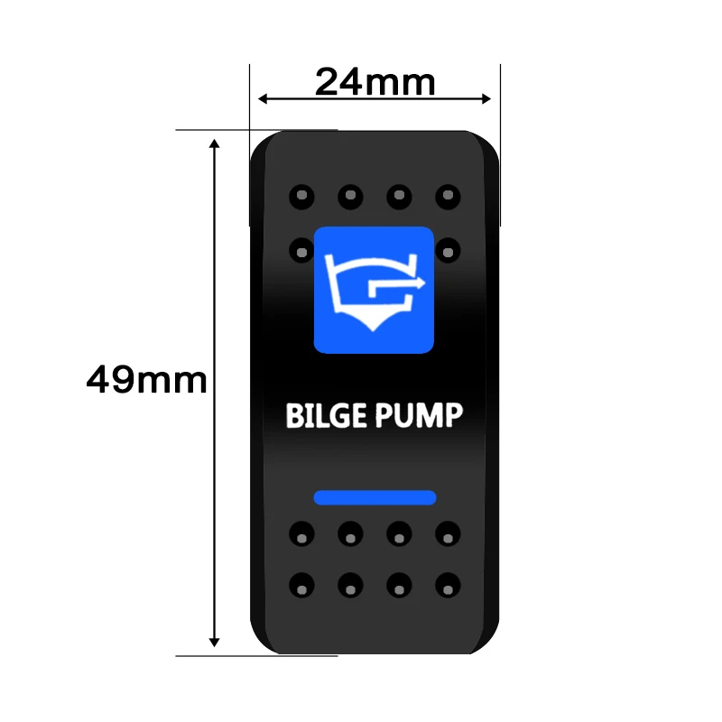 ¡Solo 1 tapa de cubierta! Cubierta de interruptor azul pintada para coche, barco, ARB, Carling, RV, interruptores de autobús, impermeable, piezas de automóviles
