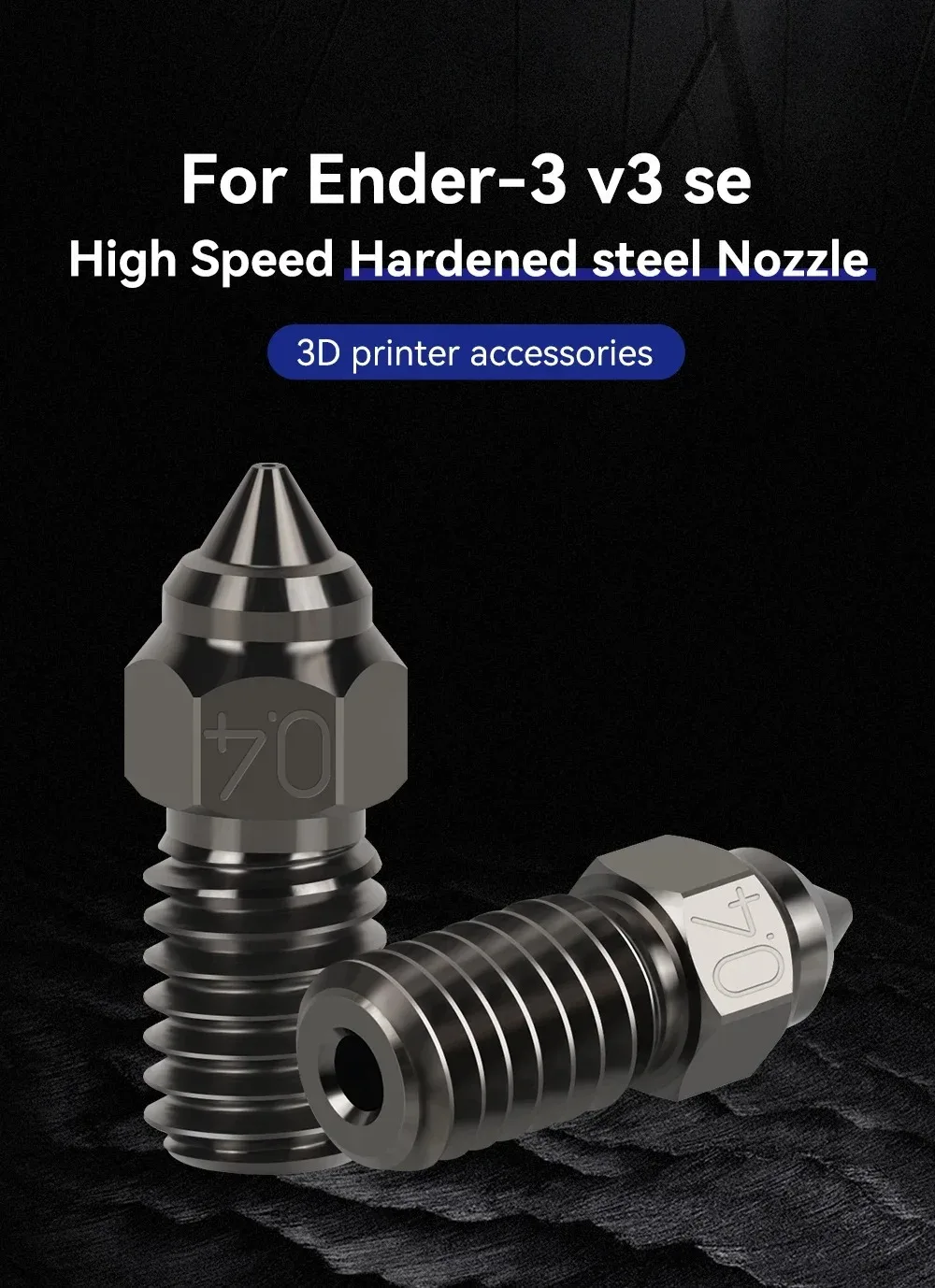 Creality เหล็กชุบแข็งหัวฉีดสําหรับ Ender3 V3 SE ความเร็วสูงหัวฉีด 0.4 มม.สําหรับอุณหภูมิ 3d เครื่องพิมพ์อุปกรณ์เสริม