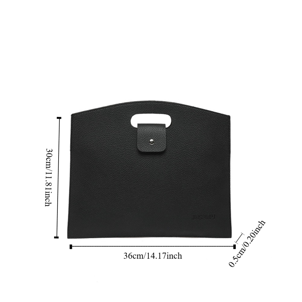 Fashionable PU Office Document Tote Bag Large Capacity Solid Color Computer Bag Laptop Bag Handbag File Bag Outdoor