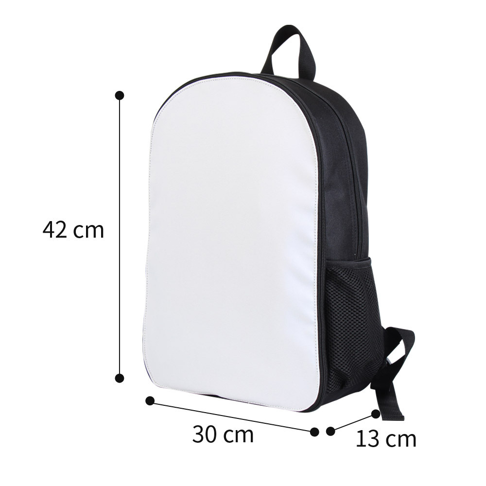Mode Student Rucksack Tasche Sublimation leere Schult asche Kinder Kinder Polyester schwarz Reisetasche für Wärme übertragungs druck