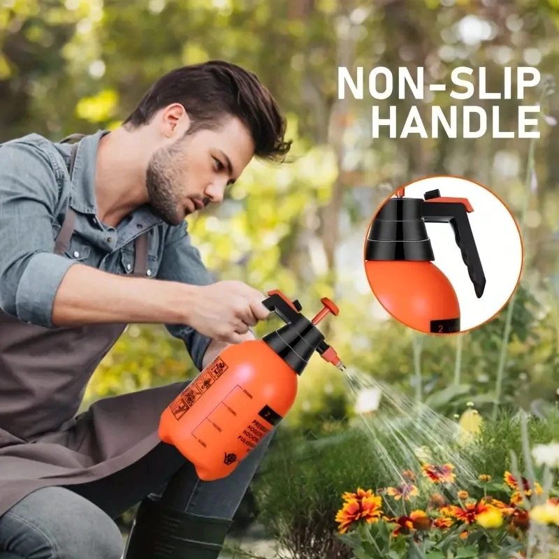 1 Set, Handpress-Wassersprüher – 2 l Garten-Gießkanne mit verstellbarem Kopf für Pflanzen und Topfblumen – luftkomprimierte Pumpe