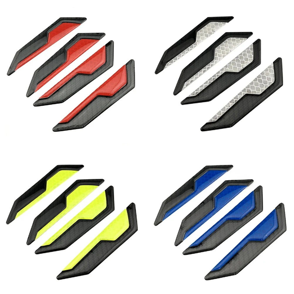 4PCS Car Door Anti-Collision Strip Body Stickers Reflective Warning Stickers Decorative Scratch-Resistant Modified Universal