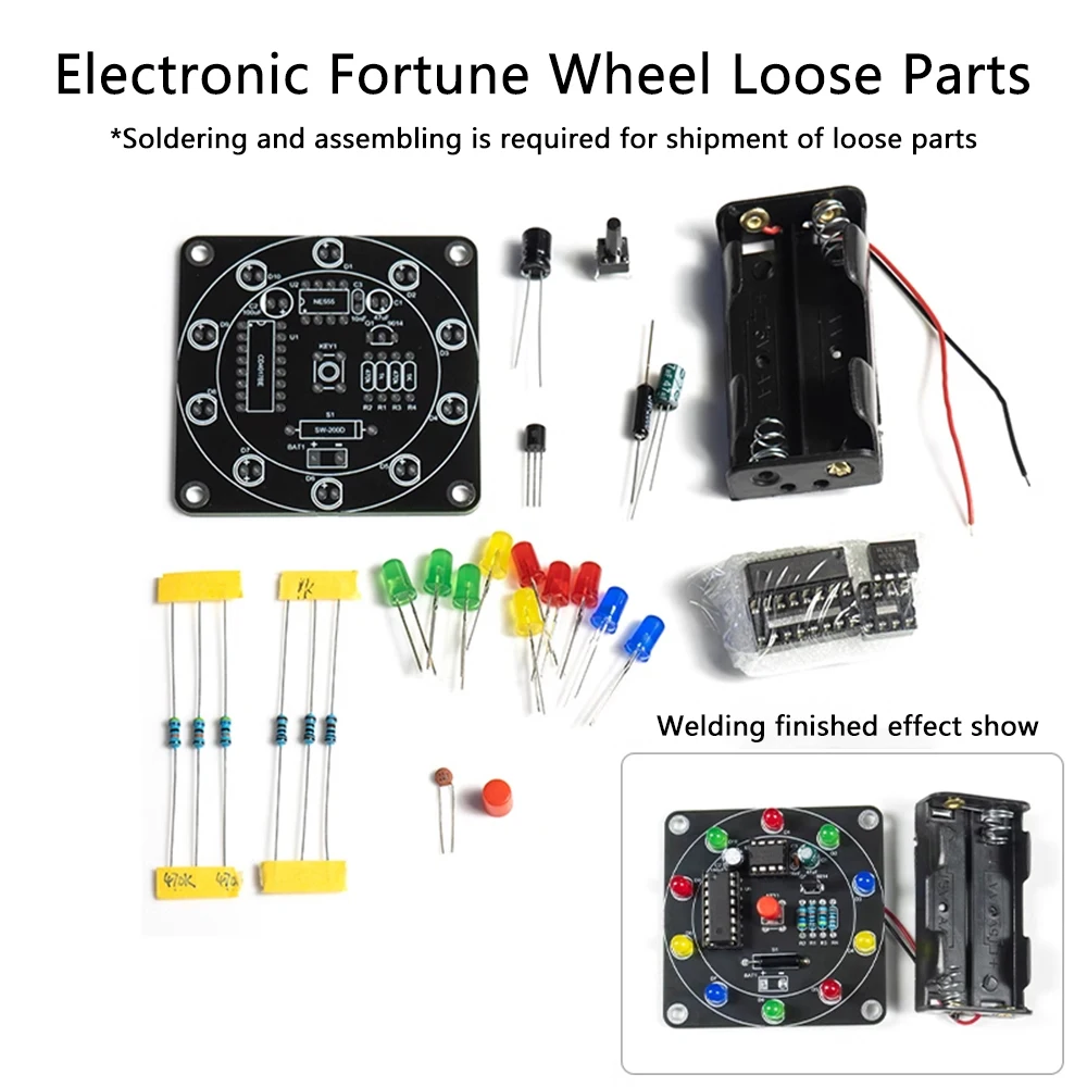 Kit de Fabricación de bricolaje de rueda de Fortuna, bricolaje electrónico, Bricolaje, Trousse, producción electrónica, componentes de Suite rotativa de la suerte