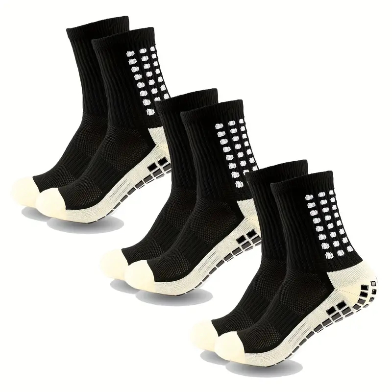3 Pairs Anti-slip Football Socks Men Woman Breathable Soccer Basketball Tennis Sports Socks Cycling Riding Socks Yoga Sock