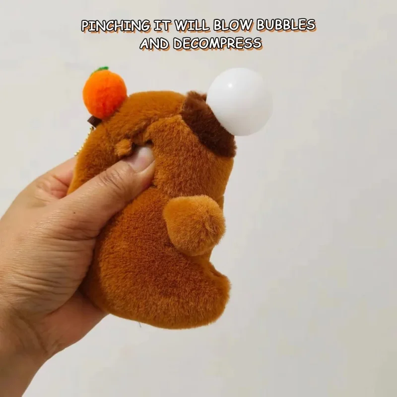 Porte-clés en peluche kaki, queue de vol, Capybara, mignon, poupée en peluche, jouet, pendentif pour sac d'école, cadeau, 1 à 20 pièces