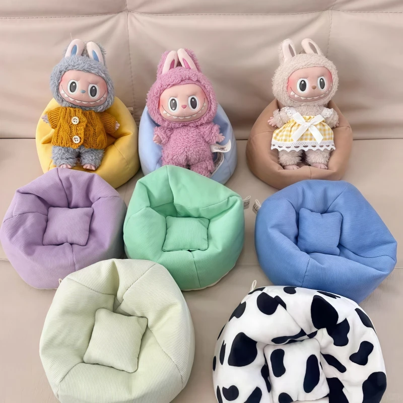 Кукольный диван Labubu для Labubu, мини-ленивый диван-кровать V1 V2 V3, аксессуары для одежды «сделай сам», милая кукольная подушка, детская игрушка в подарок