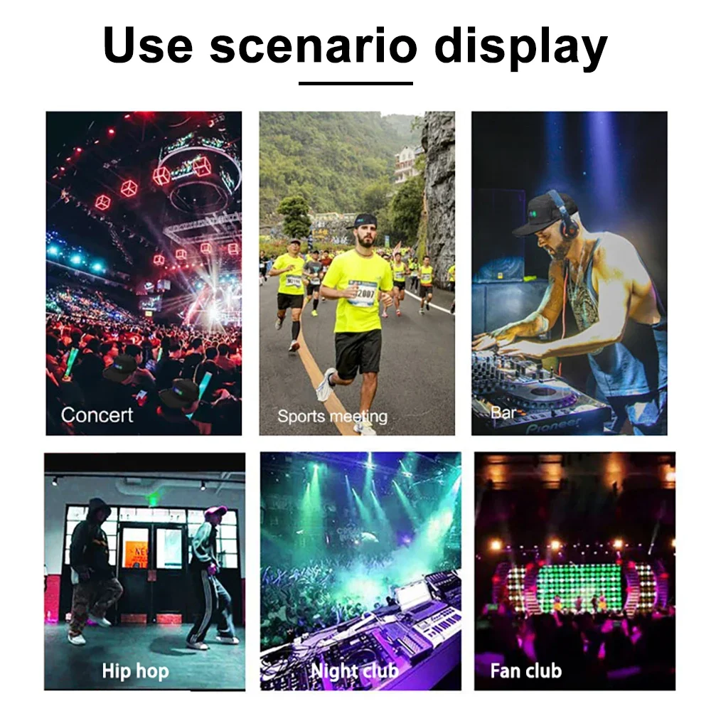 LED 모자 라이트 디스플레이 화면 DIY 스마트 픽셀 매트릭스 야구 모자 충전식 블루투스 APP 제어 힙합 거리 파티 장식