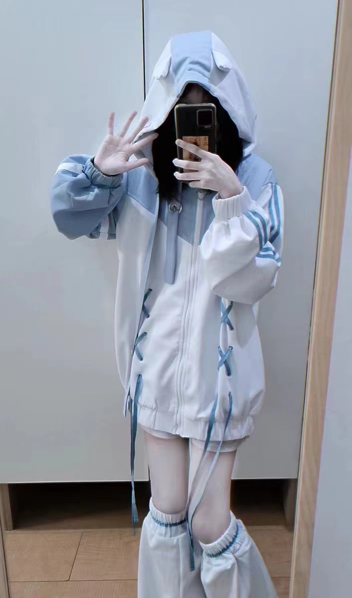 Sudaderas con capucha Y2K para mujer, ropa Harajuku kawaii, sudadera de gran tamaño, chaqueta gótica de moda informal japonesa nuevos 2023
