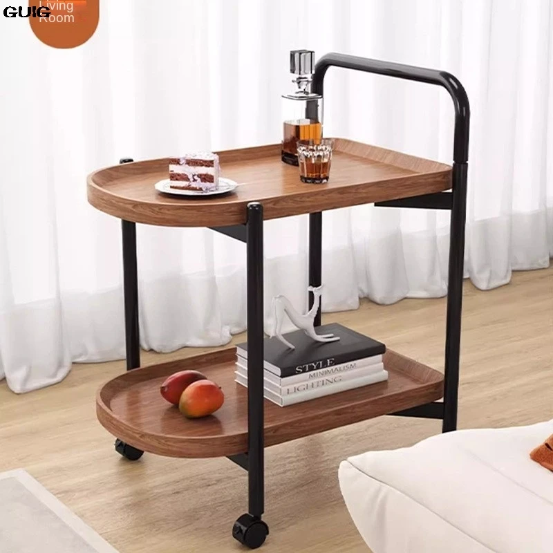 GUIG Double Side Several Home With Wheeled Shelving Sofa Side Several Bedroom Table Living Room Removable Trolley End Table Hot