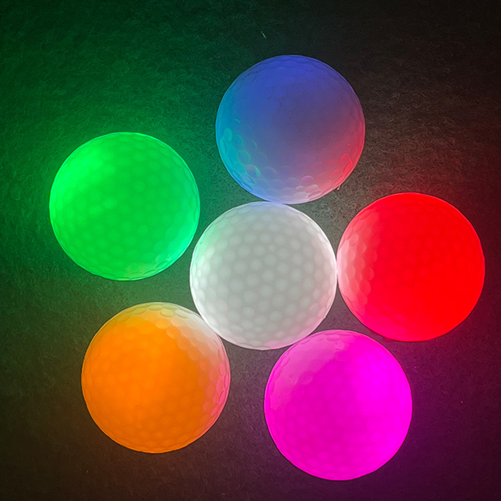 Pelota de práctica de 3 capas con LED de Golf luminosa y duradera, pelotas de Golf brillantes de larga duración que brillan en la oscuridad para práctica nocturna